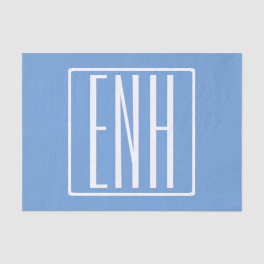 Fetter moderner 3-Buchstaben-Monogramm | Sanftes B Seidenpapier (Vorderseite)