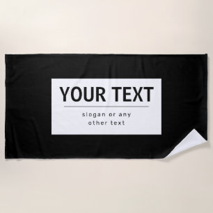 Fetter moderner editierbarer Text Schwarz & Weiß Strandtuch
