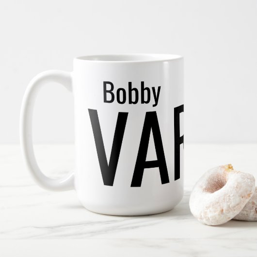 Fetter moderner personalisierter Name Kaffeetasse (Mit Donut)