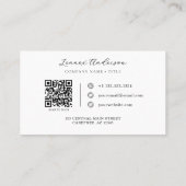 Fetter Monogramm-QR-Code Modern Visitenkarte (Rückseite)