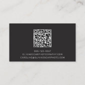 Fetter Name Schwarzer QR-Code Einfaches Modernes D Visitenkarte (Rückseite)
