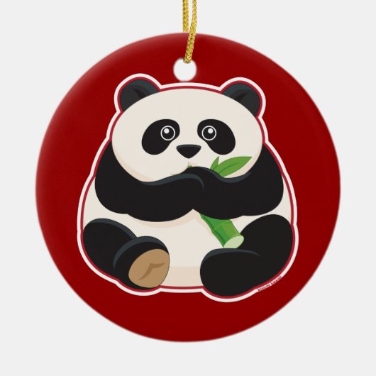 Fetter Panda Keramikornament (Vorne)