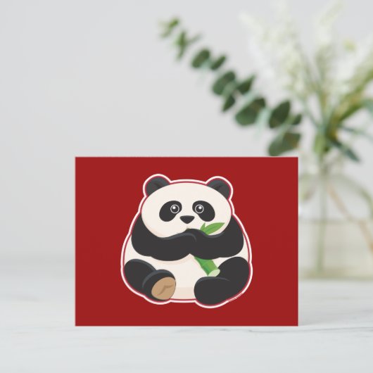 Fetter Panda Postkarte (Stehend Vorderseite)