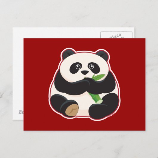 Fetter Panda Postkarte (Vorne/Hinten)