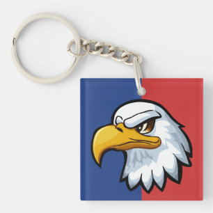 Fetter Patriotischer Cartoon-Adler Personalisiert Schlüsselanhänger