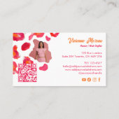 Fetter Pink Orange Gepard Leopard Druck QR-Code Visitenkarte (Rückseite)