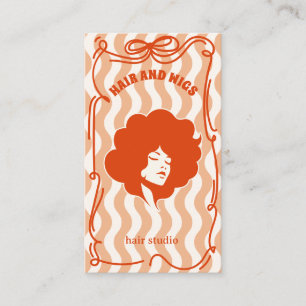 Fetter Retro-Friseur-Launische Kritzelei Rosa Rot Visitenkarte
