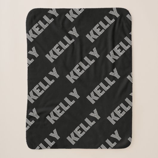 Fetter Retro-moderner Name oder Wortmuster Sherpadecke (Vorderseite)
