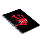 Fetter roter Handabdruck "STOP" Warnsymbol – Activ Notizblock (Rechte Seite)