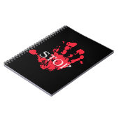 Fetter roter Handabdruck "STOP" Warnsymbol – Activ Notizblock (Linke Seite)
