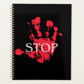 Fetter roter Handabdruck "STOP" Warnsymbol – Activ Planer (Vorderseite)