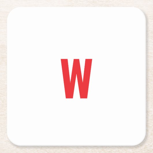 Fetter roter initialer Monogramm-Name-Design Rechteckiger Pappuntersetzer (Vorderseite)
