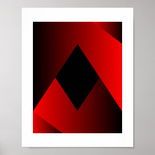 Fetter roter und schwarzer geometrischer Rahmen Poster