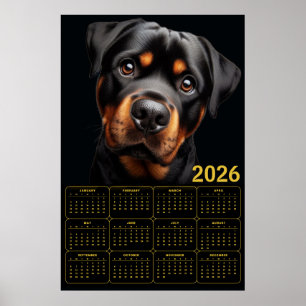 Fetter Rottweiler 2026 Kalender Poster