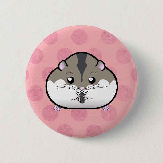 Fetter russischer zwergartiger Hamster Button (Vorderseite)