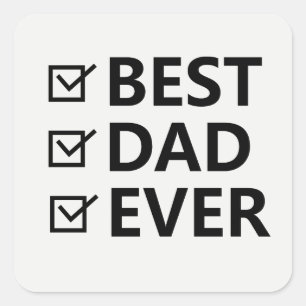 Fetter Sans-Serif-Einfach-Daddy-Aufkleber   Bester Quadratischer Aufkleber