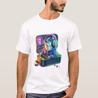 Fetter Sardinen-Gamer Bereit für den Sieg-Modus T-Shirt