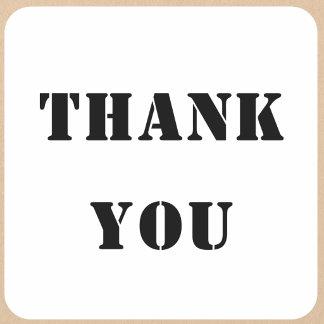 Fetter Schablonendank Quadratischer Aufkleber