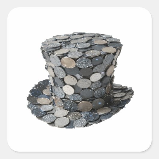 Fetter Silberner MONEY HAT Craft Aufkleber (Vorderseite)