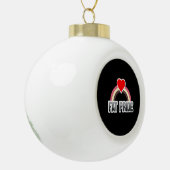 Fetter Stolz Keramik Kugel-Ornament (Links)