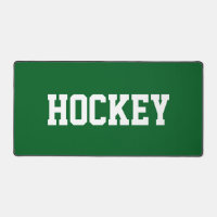 Fetter Weißer HOCKEY-Text auf sportlichem Waldgrün