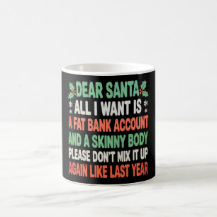Fettes Bankkonto Magerer Körper Bitte Weihnachten Kaffeetasse