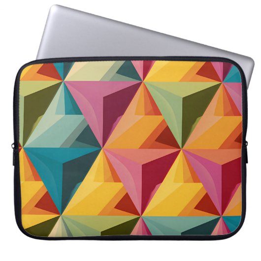 Fettes geometrisches Dreiecksmuster  Laptopschutzhülle (Vorderseite)