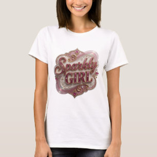 Fettes Gold FUNKELNDES MÄDCHEN Statement-Design T-Shirt