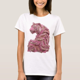 Fettes Gold PINK TIGER Künstlerisches Motiv T-Shirt