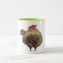 Fettes Huhn, das ein Barett trägt