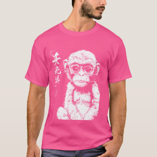 Fettes japanisches Kunst-Affe I Chonk-Affe T-Shirt