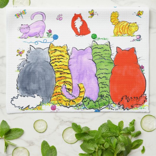 Fettes Katze-Küche Tuch (Gefaltet)