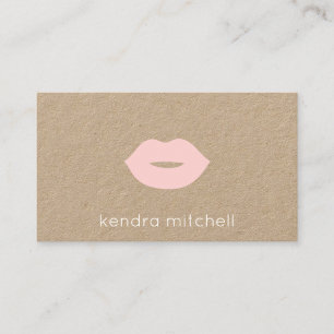 Fettes minimalistisches rosa Lippen-Logo Make-up-A Visitenkarte