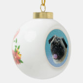 Fettes Mops-Porträt Keramik Kugel-Ornament (Links)
