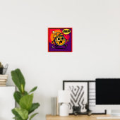 Fettes Pop-Art-Grafik: Alarmclock Ablaze mit BEEP! Poster (Heimbüro)