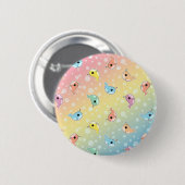 Fettes Regenbogen Narwhal Muster Button (Vorne & Hinten)