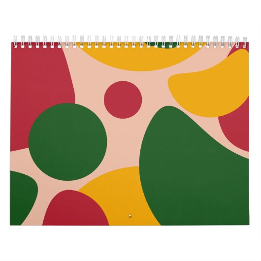 Fettes Retro-Abstraktes-Formen-Muster Kalender (Titelbild)