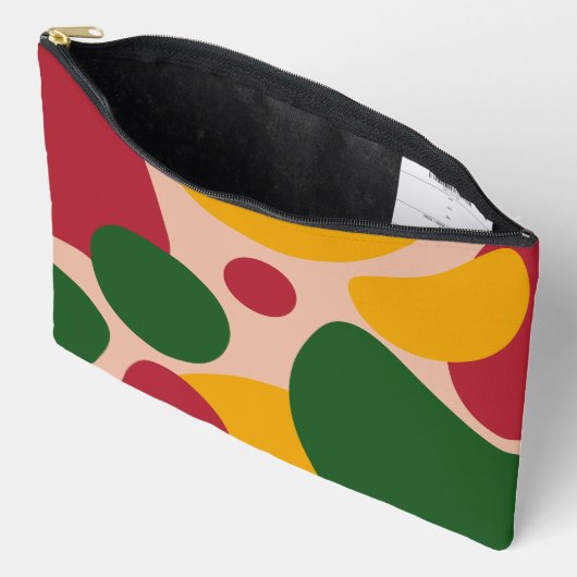 Fettes Retro-Abstraktes-Formen-Muster Zubehörtasche (Offen)