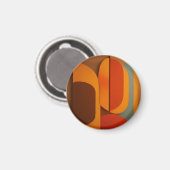 Fettes Retro-Orange Midcentury-Abstrakt Magnet (Vorderseite/Rückseite)