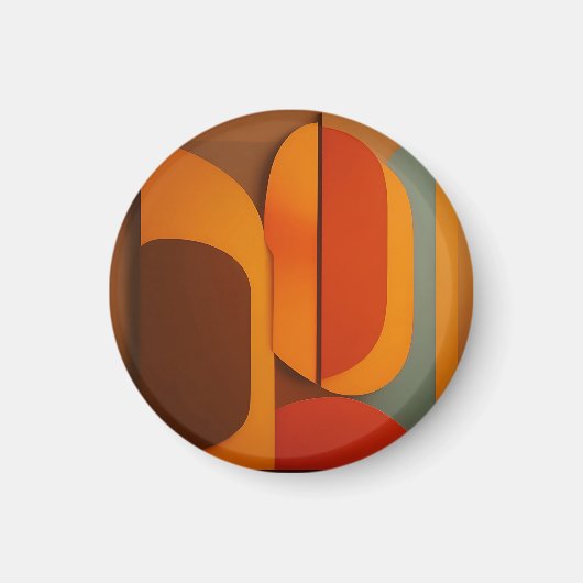 Fettes Retro-Orange Midcentury-Abstrakt Magnet (Vorne)