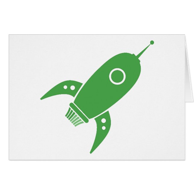 Fettes Retro Rocket-Schiffs-Grün (Vorderseite (Horizontal))
