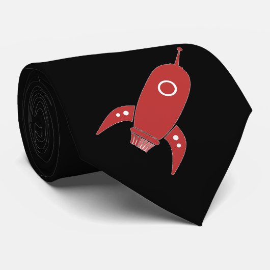 Fettes Retro Rocket-Schiffs-Rot Krawatte (Gerollt)
