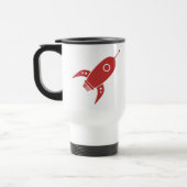 Fettes Retro Rocket-Schiffs-Rot Reisebecher (Links)
