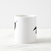 Fettes Retro Rocket-Schiffs-Schwarzes Kaffeetasse (Mittel)