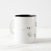 Fettes Retro Rocket-Schiffs-Weiß Zweifarbige Tasse (Vorderseite Links)