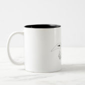 Fettes Retro Rocket-Schiffs-Weiß Zweifarbige Tasse (Links)