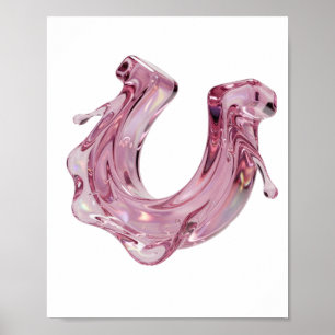 Fettes Rosa ABSTRACTE KUNST Grafikdesign Poster