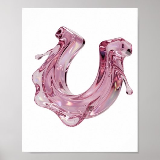 Fettes Rosa ABSTRACTE KUNST Grafikdesign Poster (Vorne)