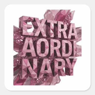 Fettes Rosa EXTRAORDINÄRES Geschenk-Sticker Quadratischer Aufkleber