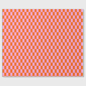Fettes Rosa Orange Modernes Geometrisches Karomust Geschenkpapier (Flach)